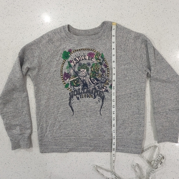Zadig & Voltaire Girl's Fame Sweatshirt Gray Skeleton Roses Crewneck Casual 12 - Picture 5 of 9